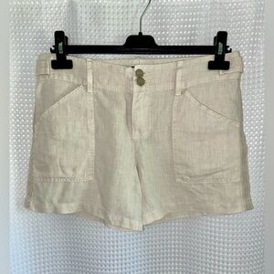 Women’s SANCTUARY Anthropologie 100% linen cream shorts size‎ 26